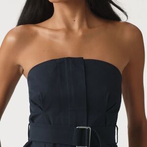 Black Strapless Sheath Cocktail Blouse